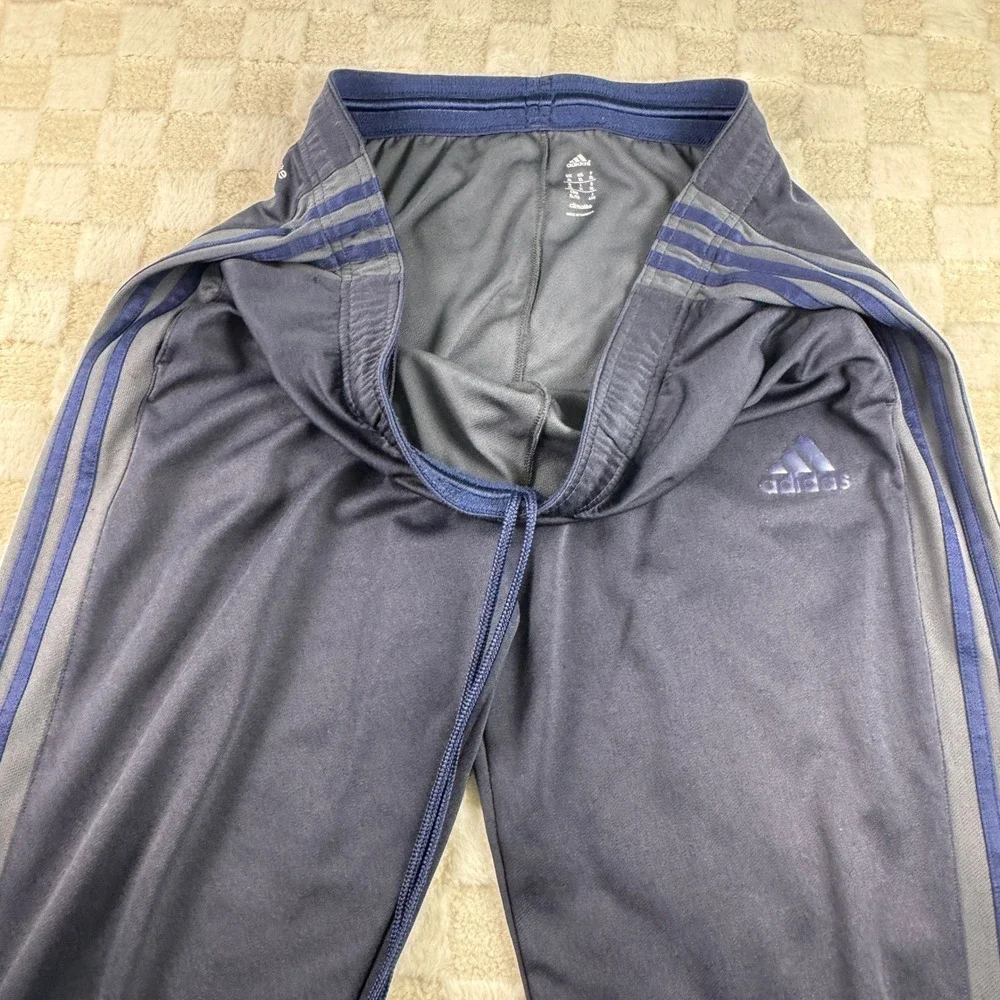 Adidas Mens Dark Gray‎ Track Pants Joggers Athletic Stripes Logo Size L
